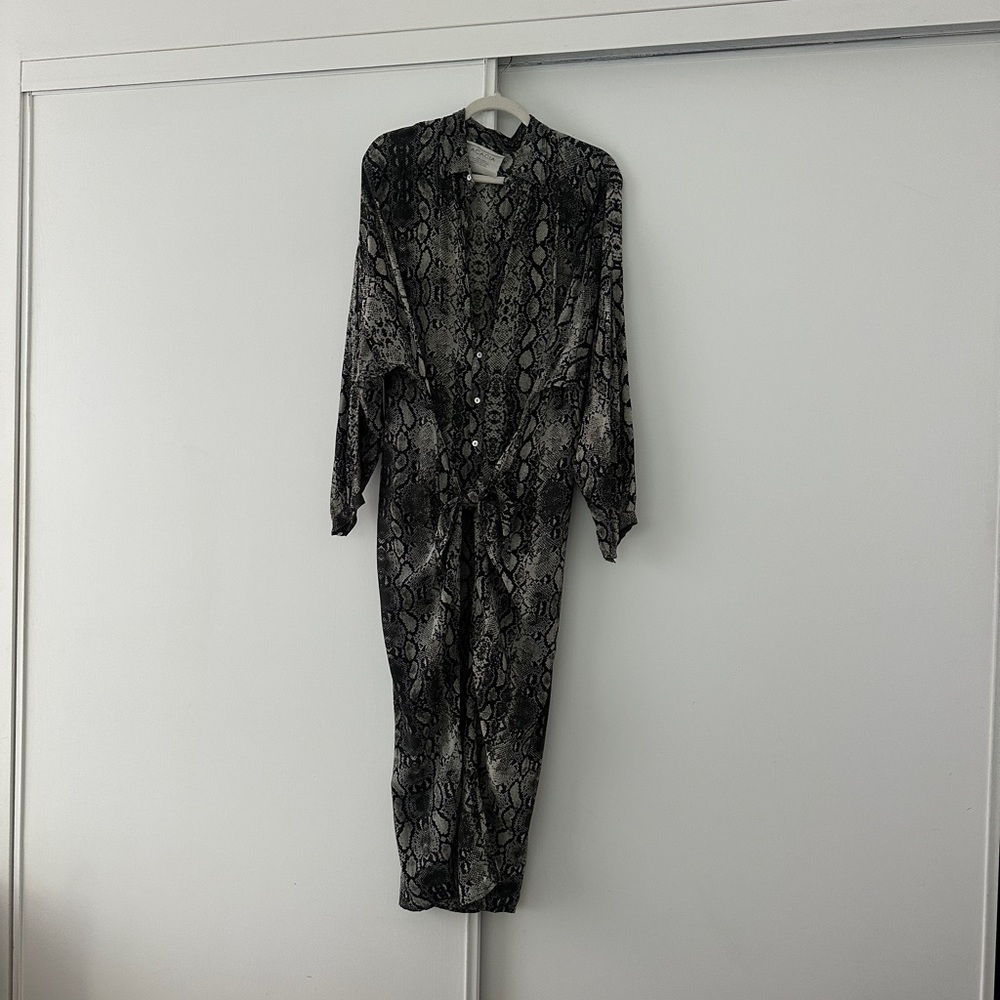 Acacia Swimwear Walvis Python print wrap Shirt Dress